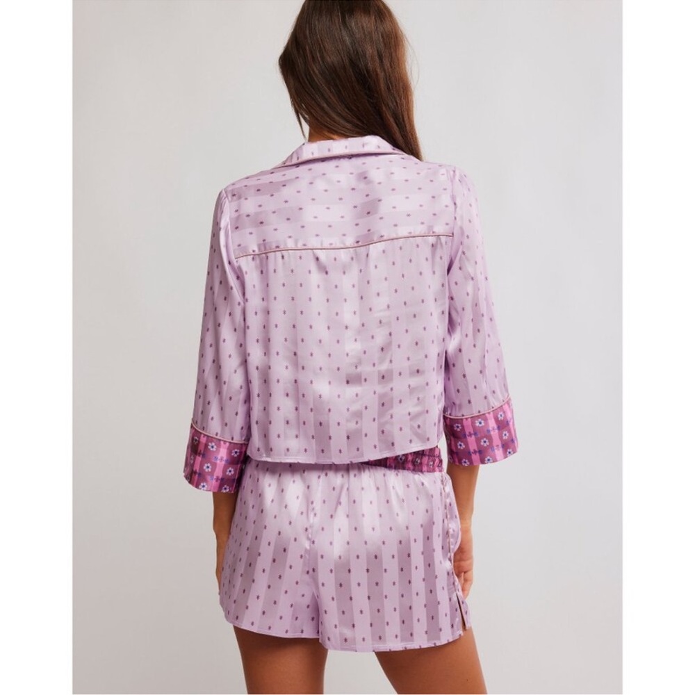 FREE PEOPLE Pillow Talk PJ Set / Lilac Combo NWT small - Picture 3 of 6